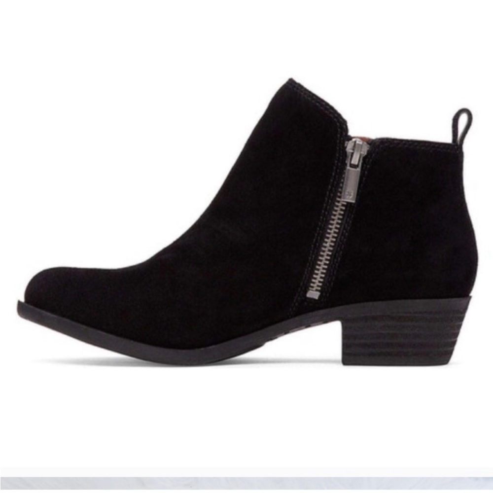 Lucky Brand Leather Boots Bootie ankle size 11 black heels